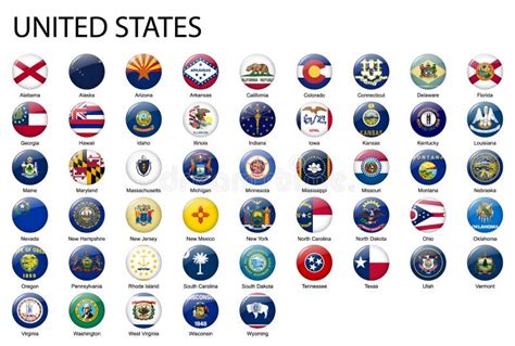 Todas As Bandeiras Dos Estados Unidos Modelo Para O Seu Design Ilustração Do Vetor Ilustração