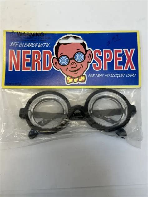 Vintage Nerd Glasses Dork Thick Lenses Costume Joke Gag Toy Black