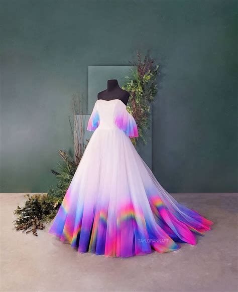 Colorful Ombré Wedding Gowns Shop — Canvas Bridal Rainbow Wedding