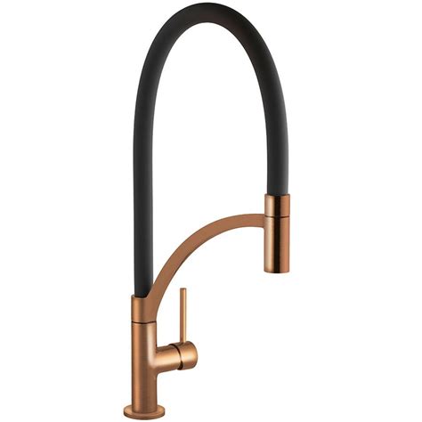 Smeg Copper Single Lever Black Pull Out Spray Kitchen Sink Mixer Tap