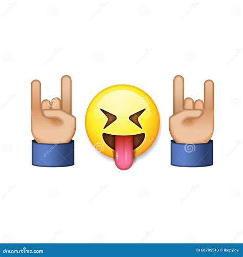 Rock And Roll Sign Smiling Emoji Icon Stock Vector Image 68795543