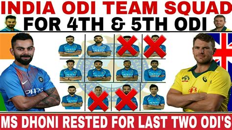 India Odi Team Squad Announced For Last Two Odis Against Australia