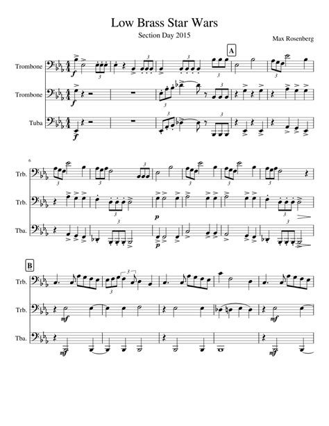 Star wars cantina band trombone arrangement. Star Wars- Low Brass sheet music for Trombone, Tuba download free in PDF or MIDI
