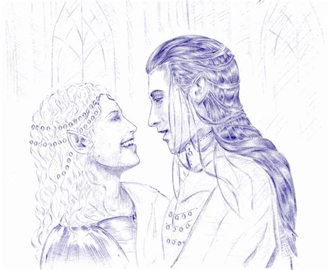 Elrond And Celebrian Lorien By Angau On Deviantart