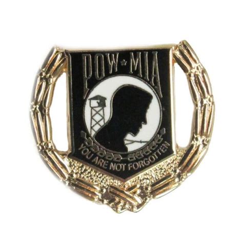 Pow Mia Wreath Black And Gold Finish Hat Or Lapel Pin Hon15781 D94 Ebay