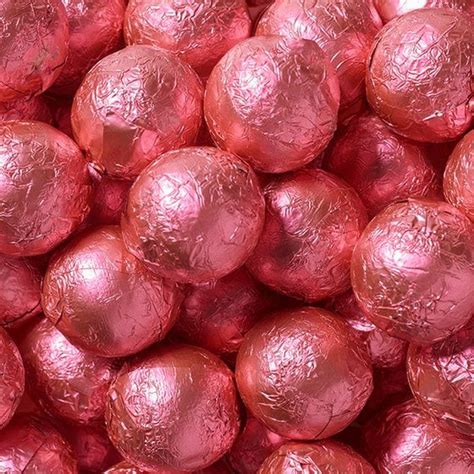Bright Pink Solid Milk Chocolate Foiled Balls Pink Candy Buffet