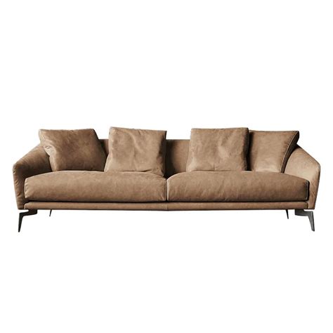 Nordic Minimalist Italian Style Leather Sofa Modern Minimalist Living