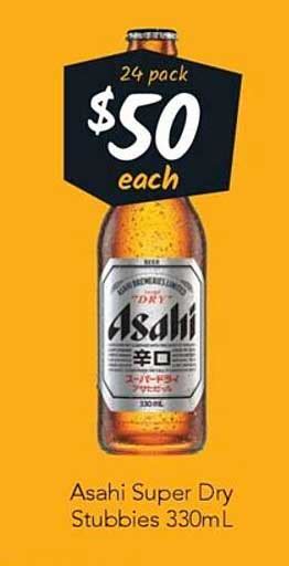 Asahi Super Dry Stubbies Offer At Cellarbrations