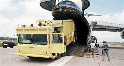 Air Force P 15 Crash Truck Rolling Out Of A C 5 Cargo Plane It Was