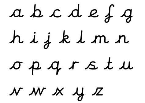 Just like printing, cursive writing is typically not presented in alphabetical order. The Cursive alphabet used in most UK schools | Cursive ...