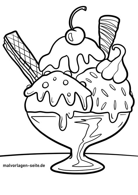 Malvorlage Eisbecher Eis Essen Kostenlose Malvorlagen