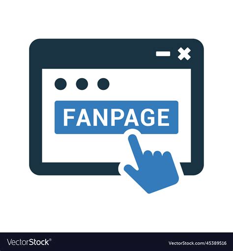 Click Enrol Fanpage Icon Glyph Style Eps Vector Image