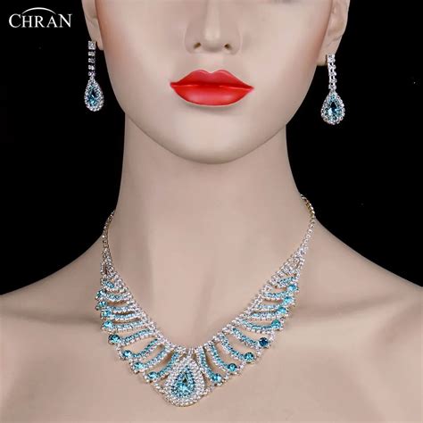 Chran Rhodium Plated Sparkling Rhinestone Wedding Jewelry Sets Hot Sale