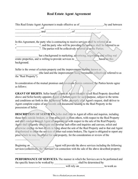 Sell your property now in 24 hours. Sample Real Estate Agent Agreement Form Template | Real ...