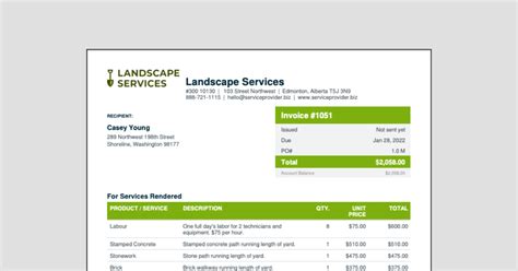 Free Landscape Invoice Template Invoice Generator Jobber