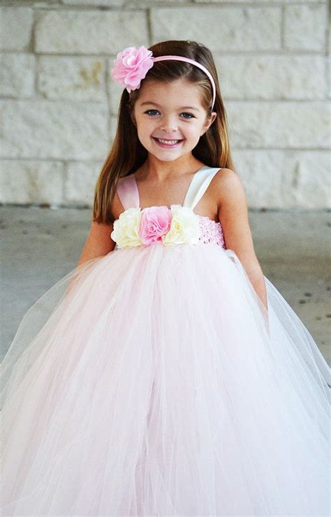 Pink And Ivory Flower Girl Wedding Tutu Dress Tutu Dress Special