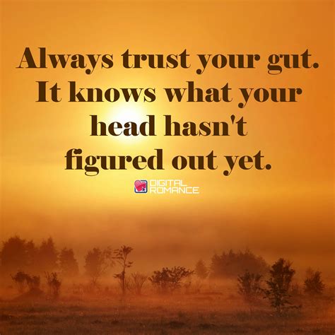 always trust your gut it knows what your head hasn t figured out yet instincts wordsofwisdom