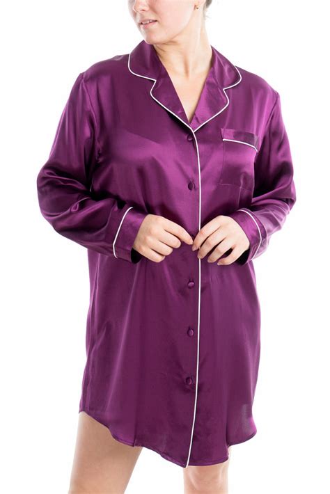Womens Silk Sleepwear 100 Silk Sleepshirt Oscar Rossa