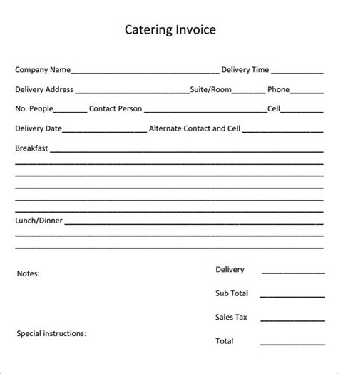 16 Catering Invoice Samples Sample Templates