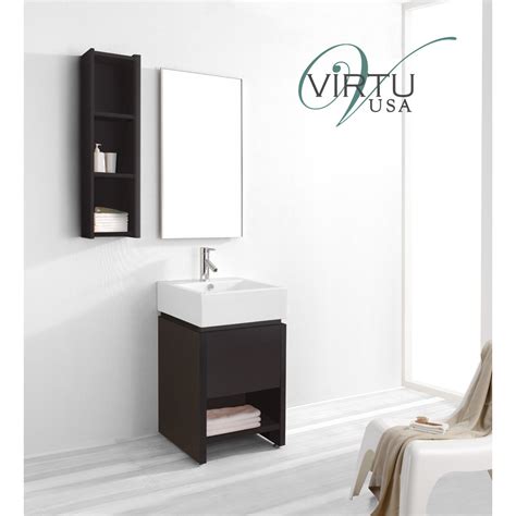 This durable wood vanity will create a warm, timeless feel in your bathroom. Virtu USA Curtice 20" Single Sink Bathroom Vanity Set ...