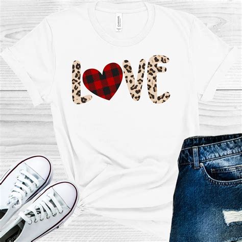 buffalo plaid leopard love valentine s day graphic tee anchored grace boutique valentines day