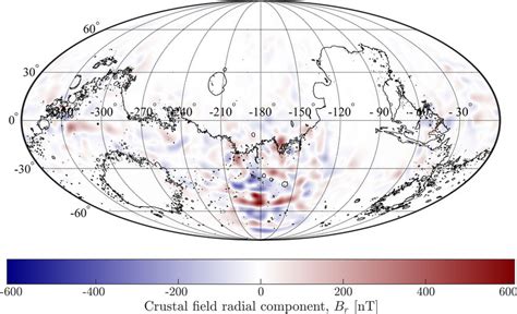 9 Geographical Map Of The Martian Crustal Magnetic Fields Based On The