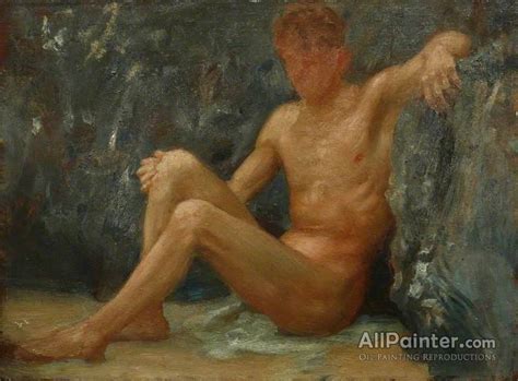 Henry Scott Tuke Bather Seated Oil Painting Reproductions For Sale