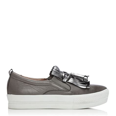 Arlot Pewter Leather Shoes From Moda In Pelle Uk