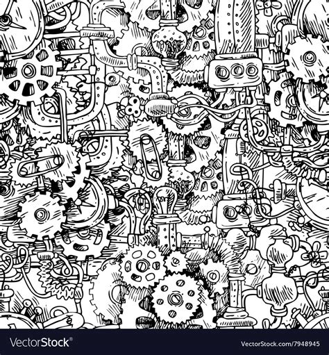 Steampunk Seamless Pattern Royalty Free Vector Image