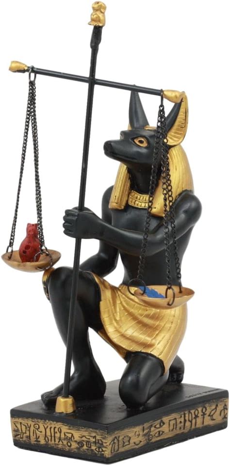 ebros classical egyptian god of the afterlife anubis holding the scales of statue 7 75 tall