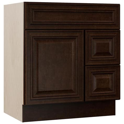 A good start is to decide the sink location and then determine where to place the vanity base. VILLA BATH by RSI Monroe 30-in Java Bathroom Vanity ...