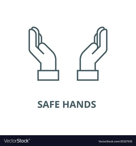 Safe Hands Line Icon Linear Concept Royalty Free Vector