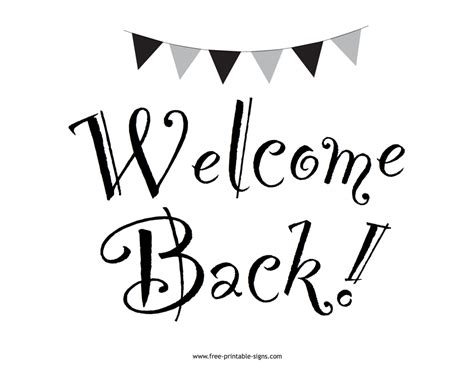 Welcome Back Printable Greeting Card Free
