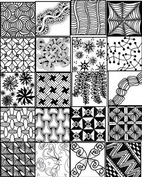 Zentangle Pattern Sheets Zentangle Patterns Easy Zentangle Patterns