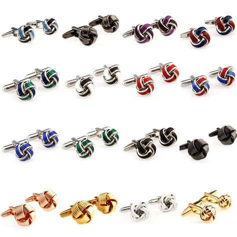 The Most Popular 16 Designs Metal Knots Enamel Cufflink Cuff Link Free