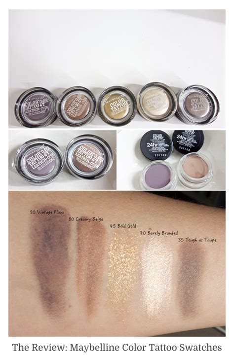 The Review Maybelline Color Tattoo Swatches As Maybelline Color