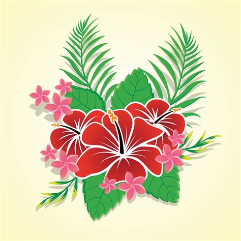Hawaiian Flower Ornament Asset 2088617 Vector Art At Vecteezy