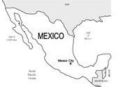 Map of mexico neighbouring countries. Mexico Coloring Pages