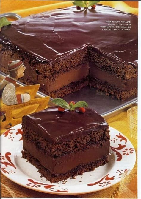 Mocha Layer Cake With Chocolate Rum Cream Filling Recipes