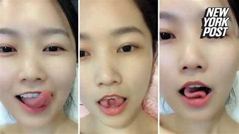 Woman Shows Off Her Mesmerizing Tongue Dance Youtube
