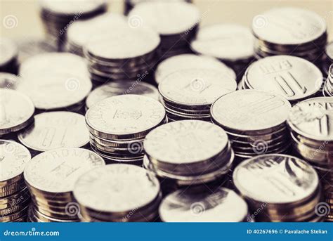 Stack Of Silver Coins Money Stock Photo Image Of Change Banking