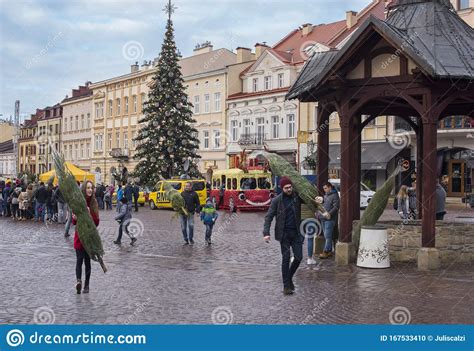 Christmas Bustle In Main Square Rzeszow Poland 2019 Editorial Image