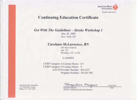 Continuing Education Certificate Template 7 Best