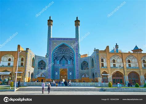 Fachada De La Mezquita Del Sha Isfahán Irán — Foto Editorial De Stock