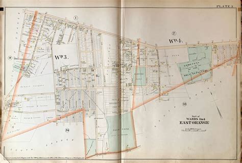 East Orange Map Original 1890 Essex County Atlas New Jersey Etsy