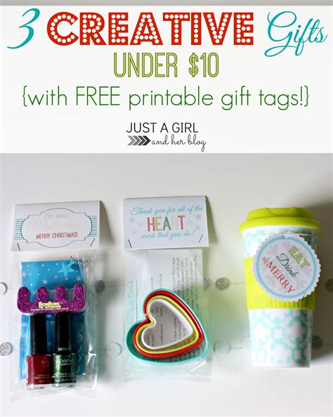 We can't believe you can get all these gifts for $10 (or less!) get more gifts out of your holiday budget. 3 Creative Gifts Under $10 {with FREE printable gift tags ...