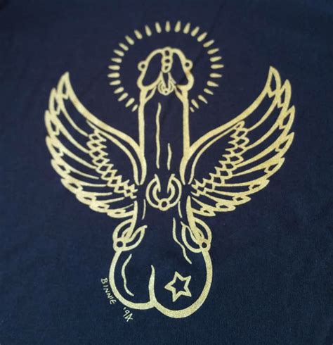 Iconic Flying Cock Tee Shirt Gold Print On Black Size Xl