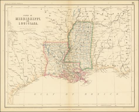 States Of Mississippi And Louisiana Barry Lawrence Ruderman Antique