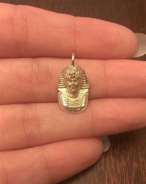 14k Solid Yellow Gold Egyptian King Tut Charm Pendant Ebay