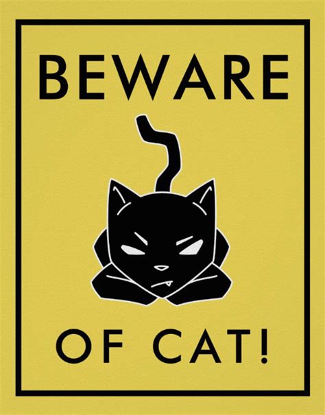 Hilarious Beware Of Cat Sign Poster Cat